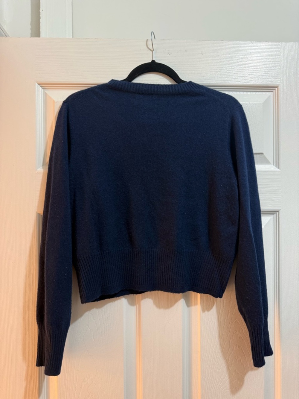 J Crew Cropped Navy Crewneck Sweater - Picture 4 of 4